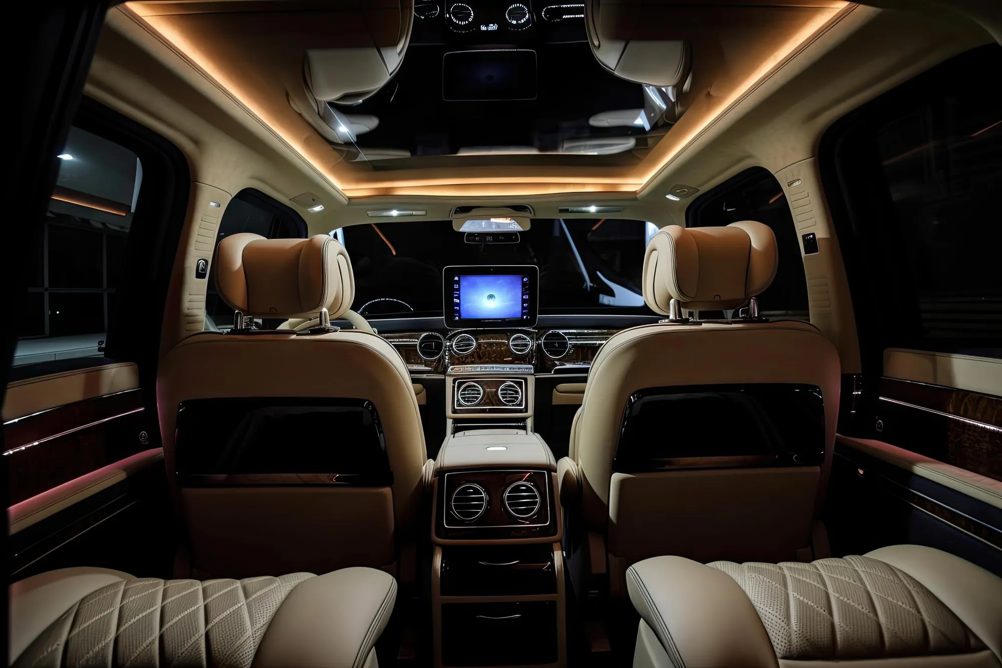 Interior of AXIS Level V armored executive vehicle